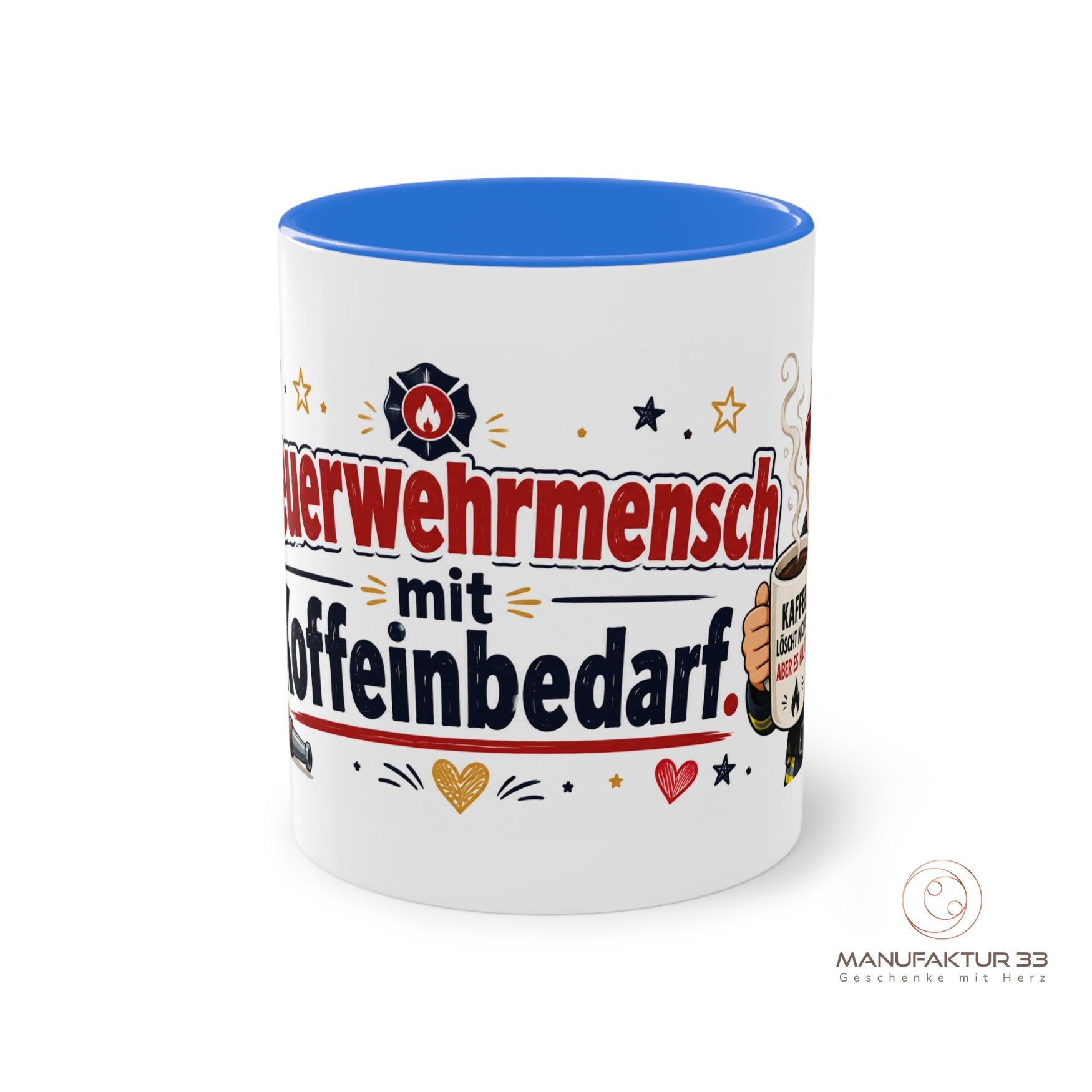 Feuerwehrmensch mit Koffeinbedarf Tasse – lustige Feuerwehr Tasse – Bild 6