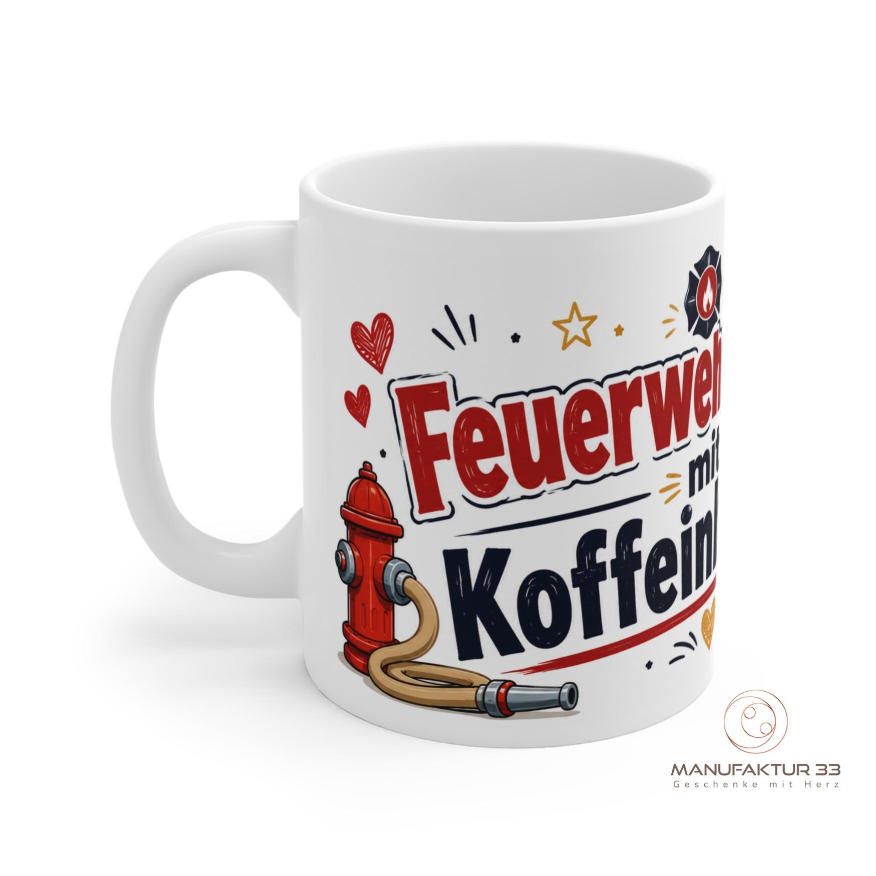 Feuerwehrmensch mit Koffeinbedarf Tasse – lustige Feuerwehr Tasse – Bild 3
