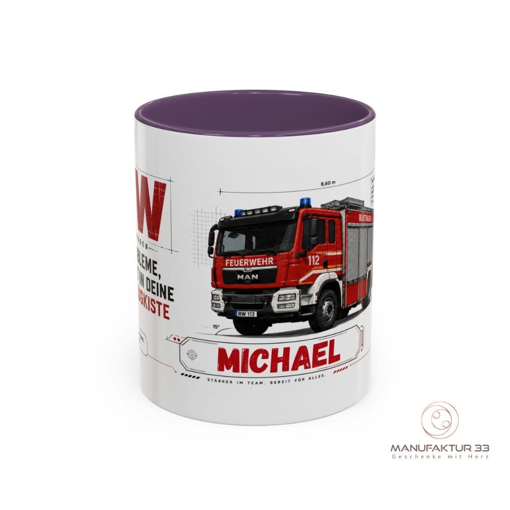 Personalisierte Feuerwehr Tasse RW Rüstwagen – Bild 4