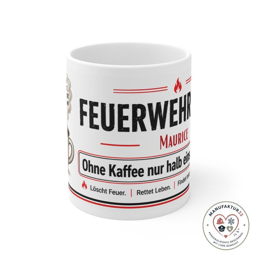 Feuerwehr Tasse personalisiert – Feuerwehrmann Kaffeetasse – Bild 2