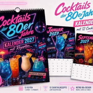 Cocktail Kalender 2027 80er Jahre Stil
