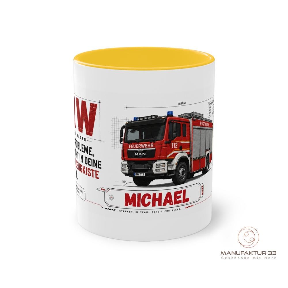 Personalisierte Feuerwehr Tasse RW Rüstwagen – Bild 8