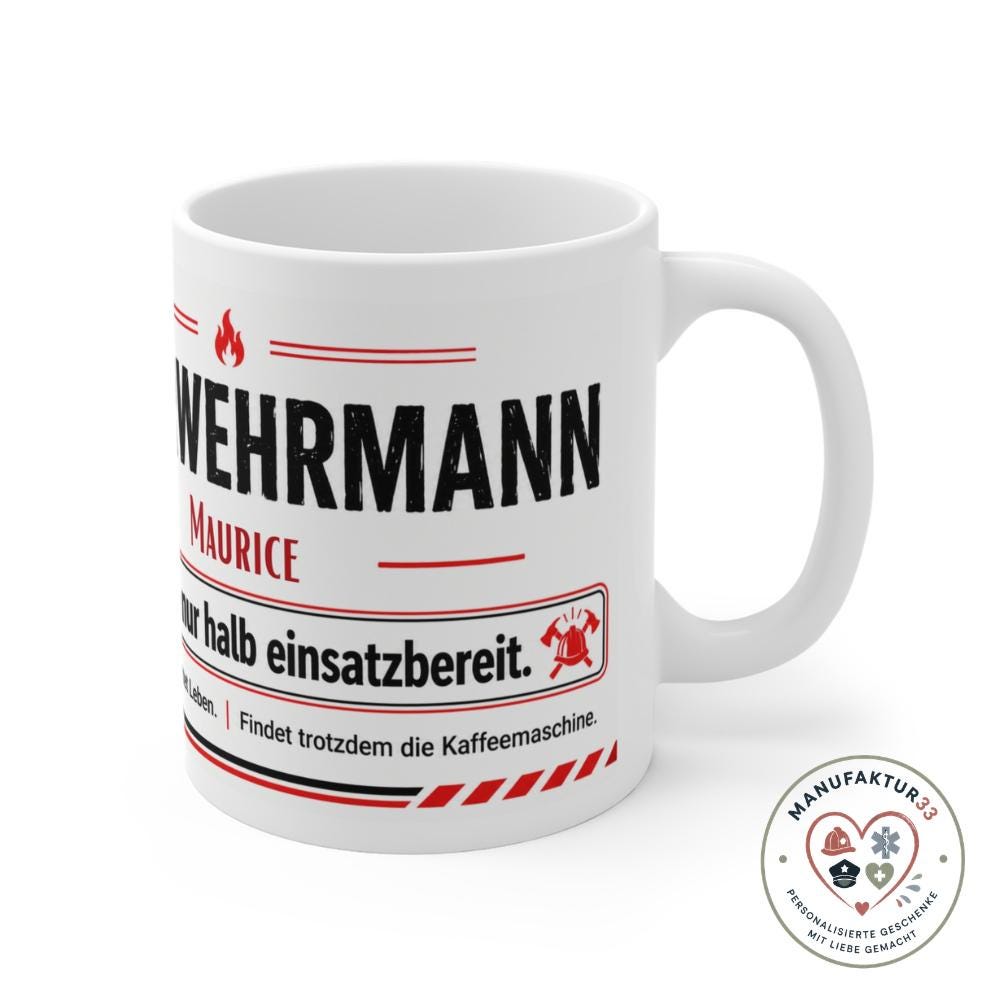 Feuerwehr Tasse personalisiert – Feuerwehrmann Kaffeetasse – Bild 4