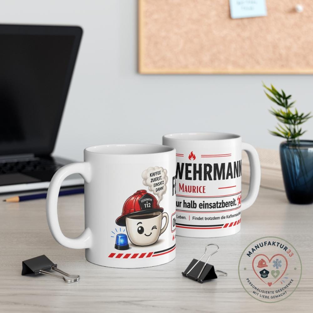 Feuerwehr Tasse personalisiert – Feuerwehrmann Kaffeetasse – Bild 5