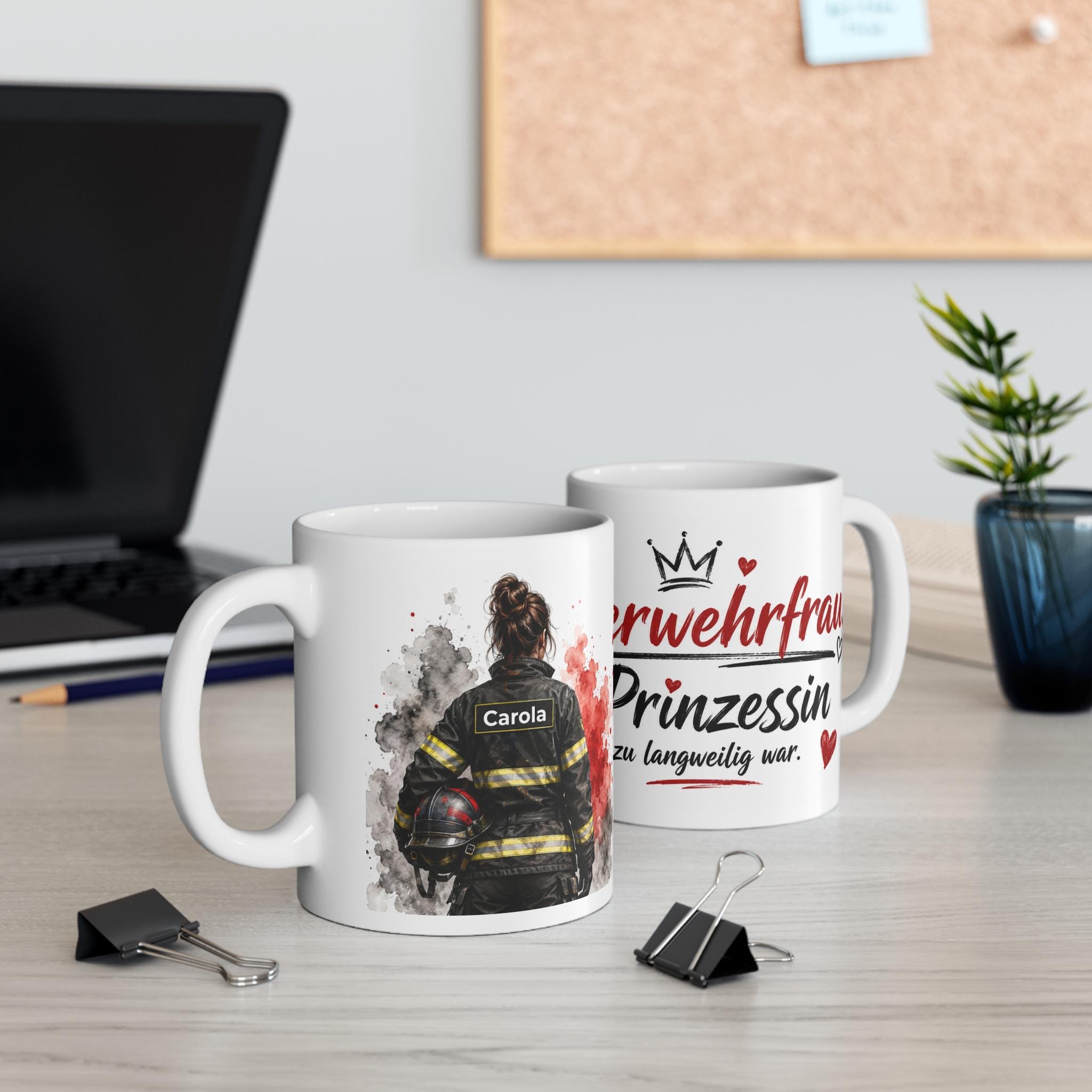 Personalisierte Feuerwehrfrau Tasse personalisiert – Feuerwehr Geschenk für Frauen – Bild 5