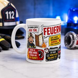Feuerwehr Tasse Feuerwehrgesetze – Lustiges Geschenk für Feuerwehrmann
