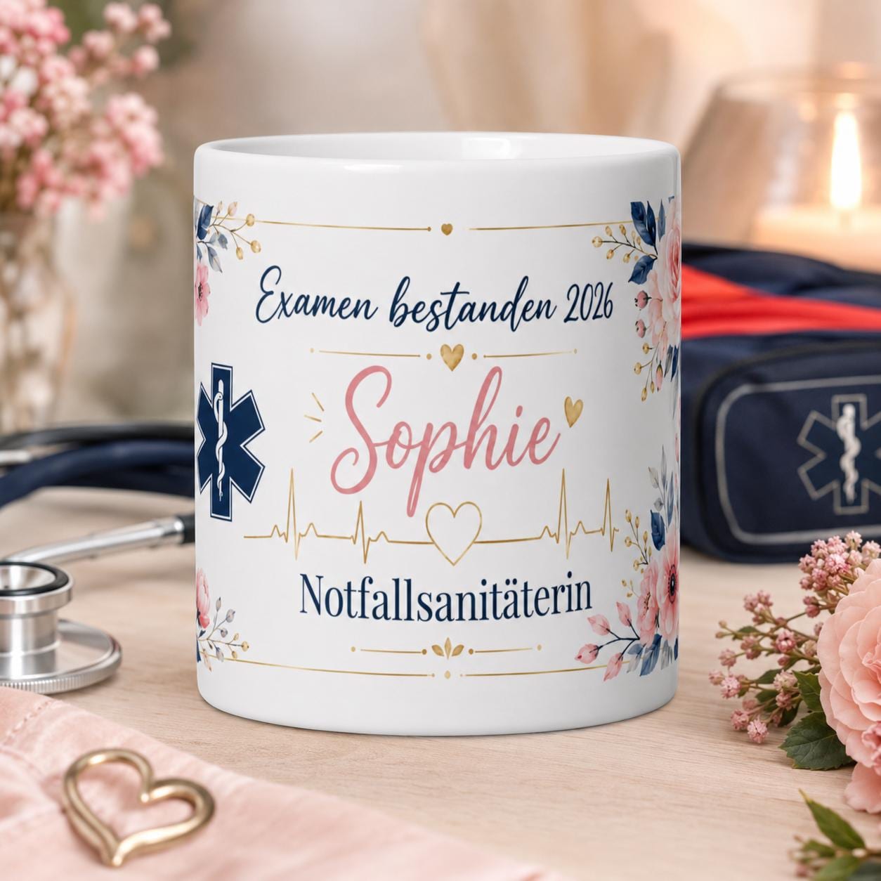 Personalisierte Notfallsanitäterin Tasse Examen bestanden 2026