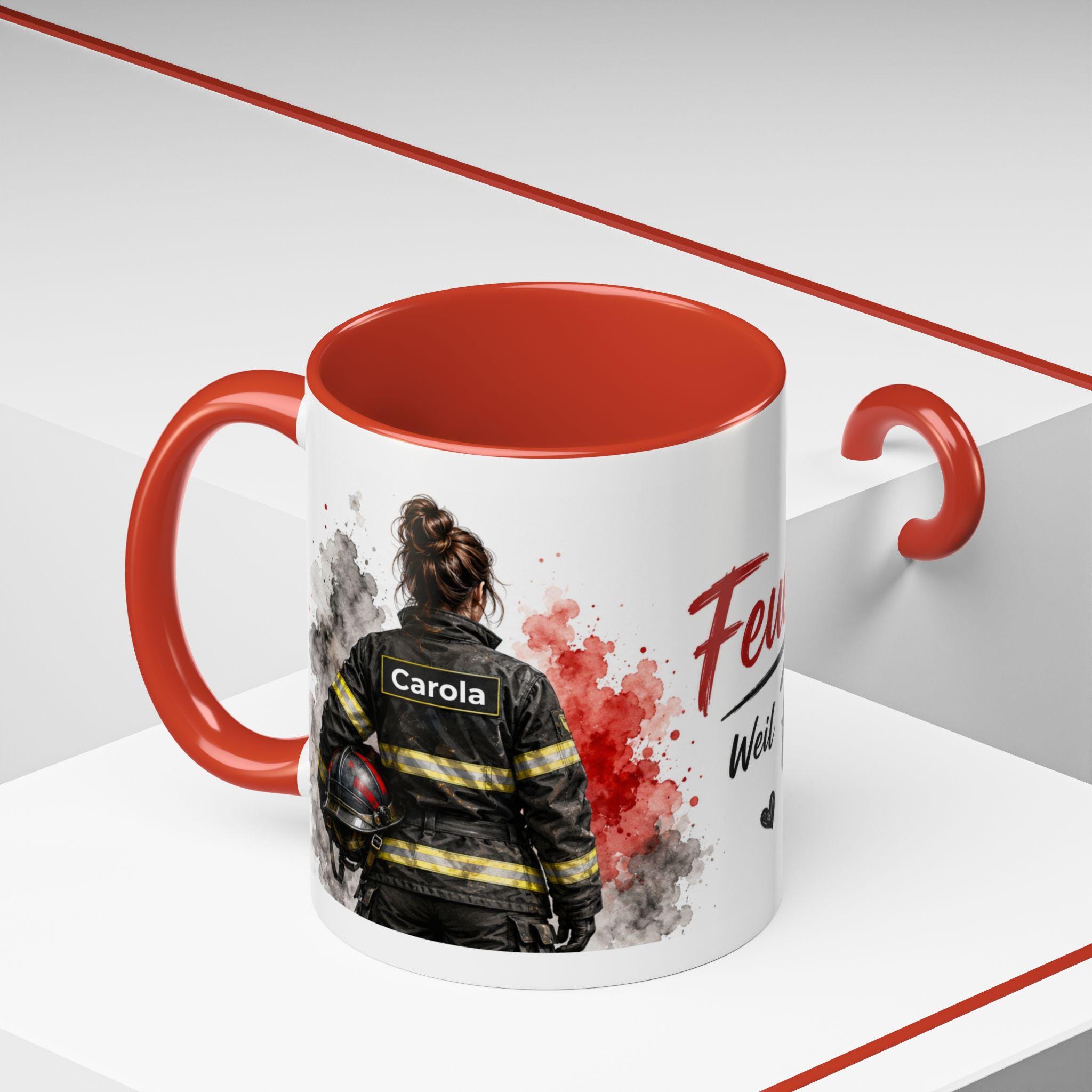 Personalisierte Feuerwehrfrau Tasse personalisiert – Feuerwehr Geschenk für Frauen – Bild 6