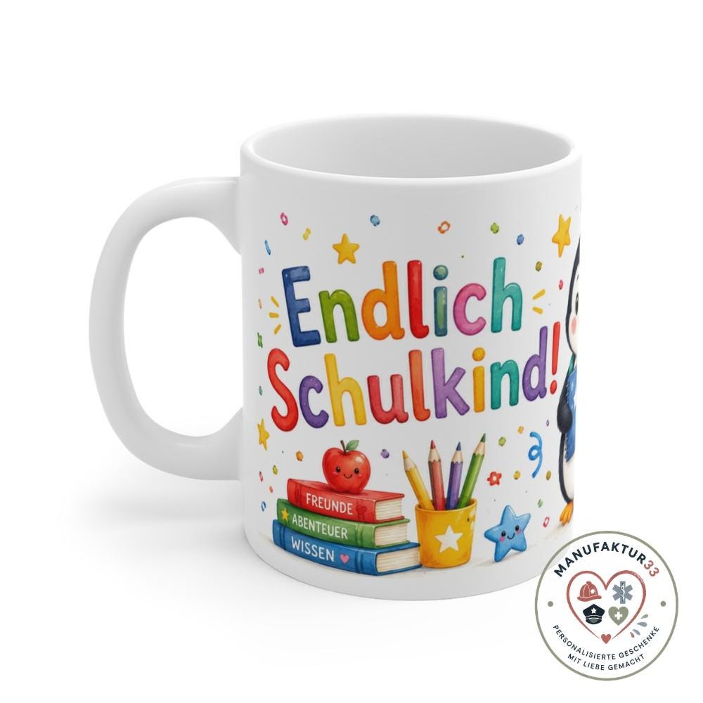 Personalisierte Einschulungstasse – Endlich Schulkind – Bild 3