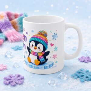Personalisierte Kindertasse Pinguin – Ich kann gut warten wie ein Pinguin